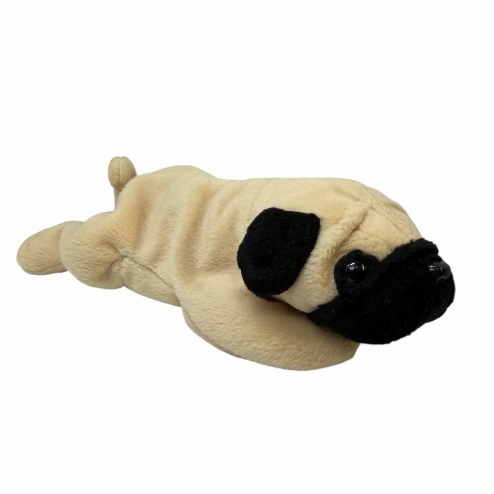 Vintage Ty Beanie Babies Pugsly The Pug Dog 1996 Plush Toy‎ Beanie Baby