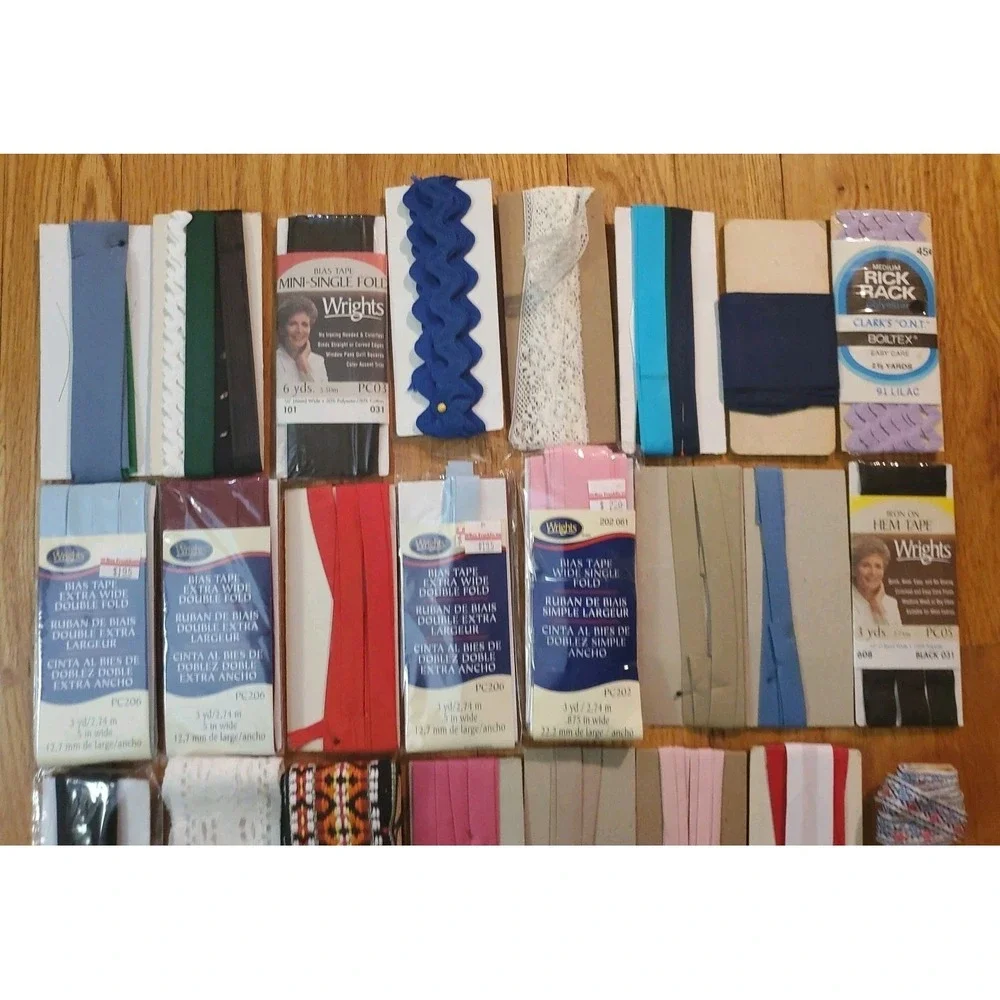 Lot of Vintage Sewing Notions Lace‎ Bias Tape Quilt Binding Rick Rack