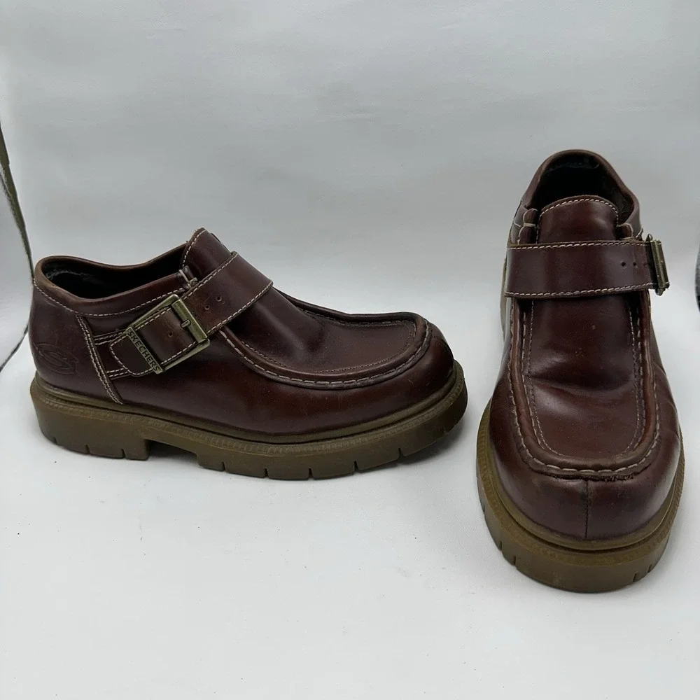 Skechers Buckle Platform Chukka‎ Chunky Lug Shoes Mens Sz 9.5 Y2K 90s Brown