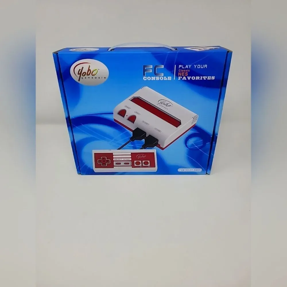 Yobo Fc Console Video Game System to play NES 8 Bit Nintendo Games Red & White