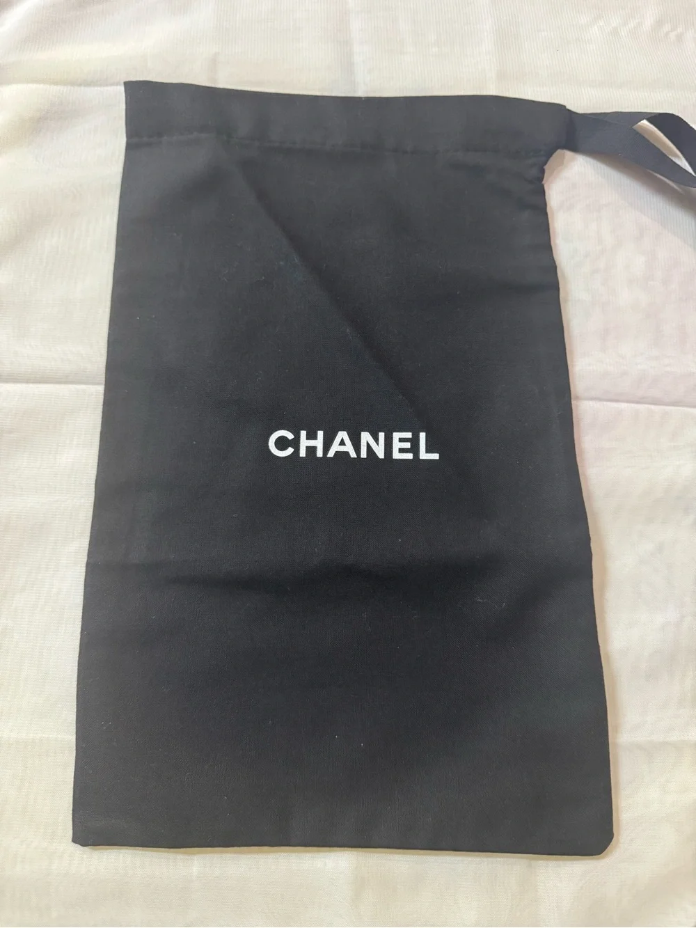 CHANEL 💯% Authentic Iconic Black Logo Dust Bag - Ideal for storing or gifting.