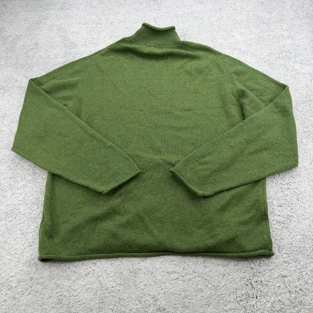 Orvis Roll Neck Sweater Mens XL Green Lambswool Sleeve Knit Preppy Pullover VTG