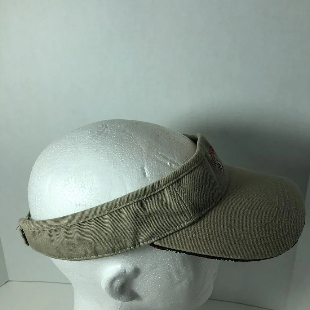 Hooters Visor Hat Strapback American Needle Adjust Tan Chicago Restaurant Owl C3