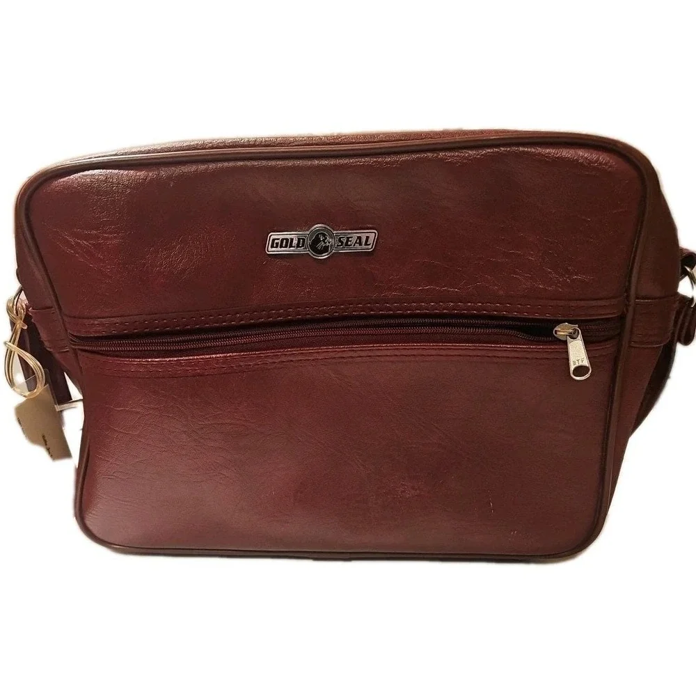 Samsonite Silhouette Carry On Faux Leather Reddish Brown  Vintage + VTG PSA Tag