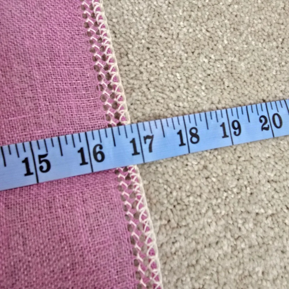 Vintage Orchid Purple Linen Napkins Set of 8 Hand Crocheted White Lace Trim
