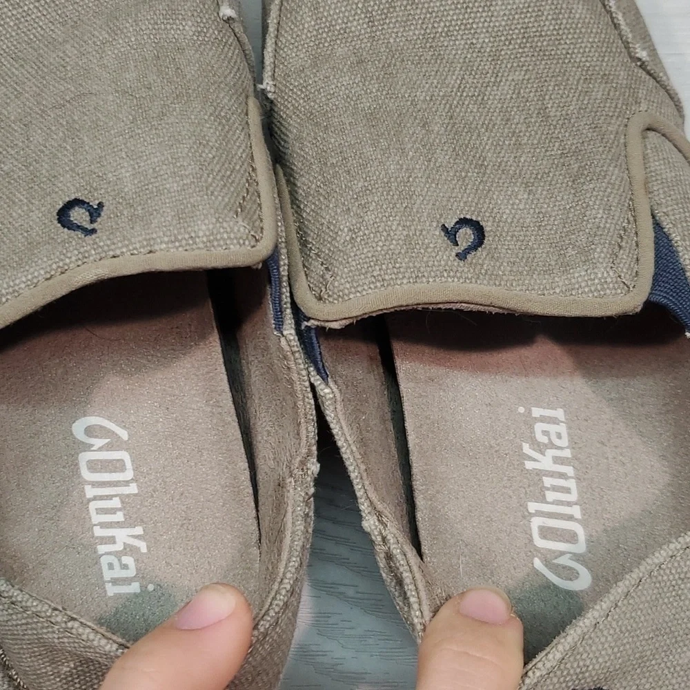 Olukai Kids Boys Nohea Lole Boys Textile Loafer Slip on shoes sz B1