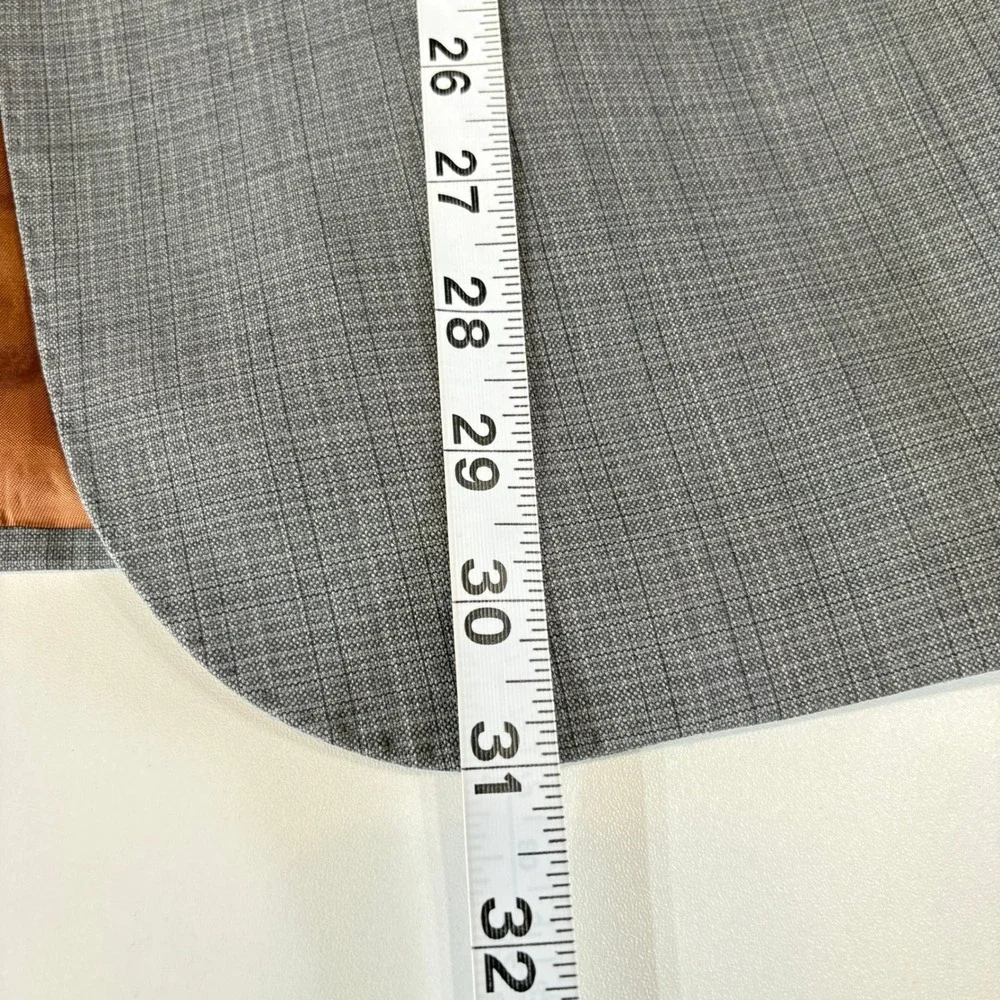 Jos A Bank Joseph Slim Fit 41R Suit Jacket 100 Wool Light Grey Grid Minimalist