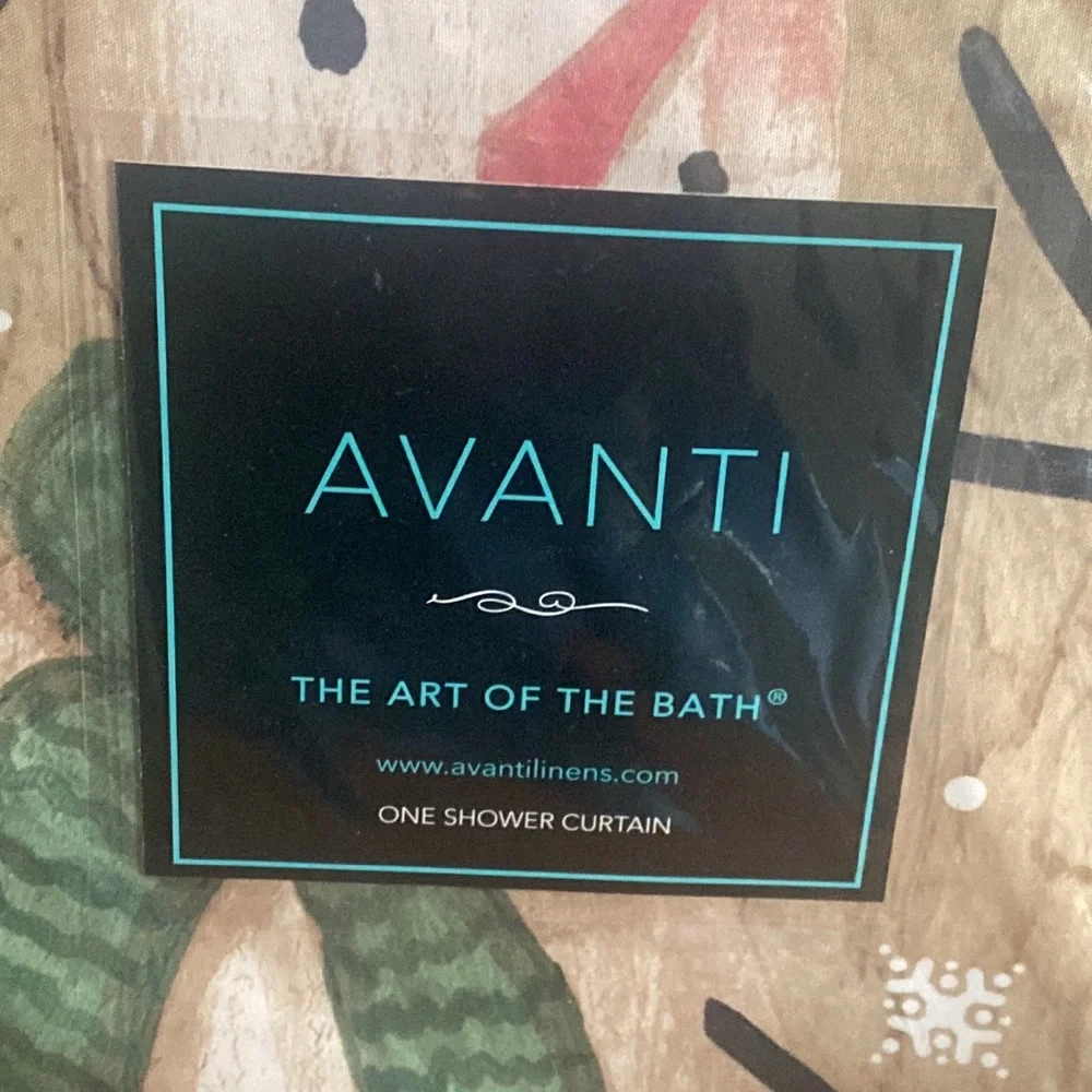 NWT Avanti Tall Snowman Ivory Fabric Shower Curtain 72x72 10936H