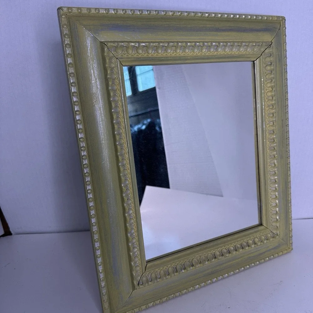 Vintage Wooden Refinished Framed Mirror Bohemian Cottage Core‎