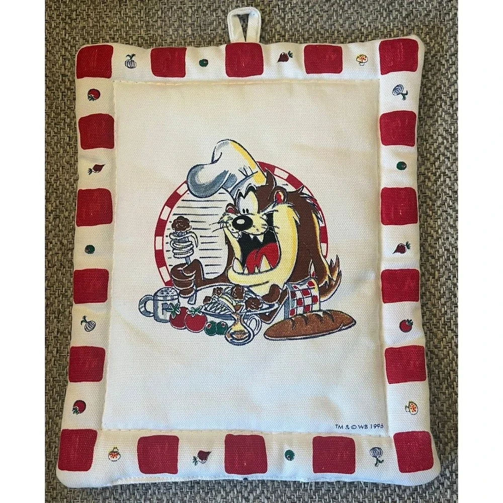 Vintage 1996 Warner Brothers Looney Tunes Bugs Bunny Tazmanian‎ Devil Pot Holder