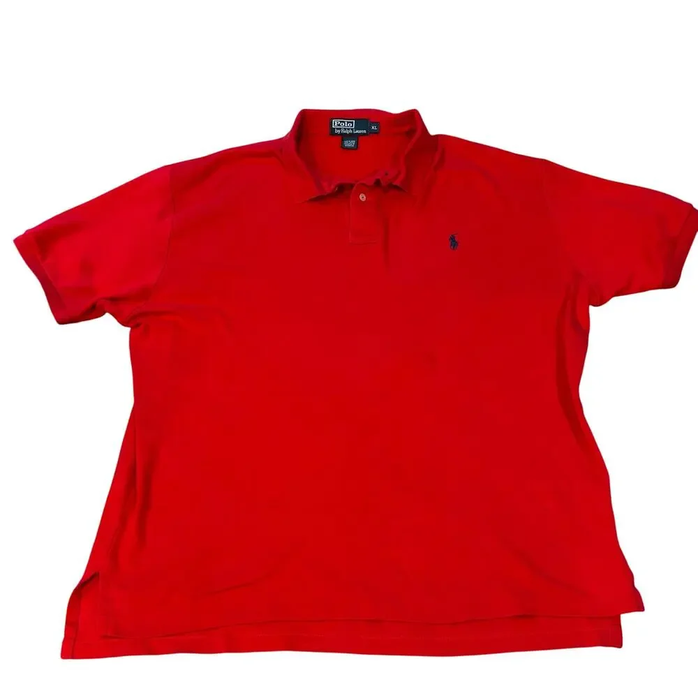 Vintage Polo Ralph Lauren Red Short Sleeve Cotton Polo Men's XL