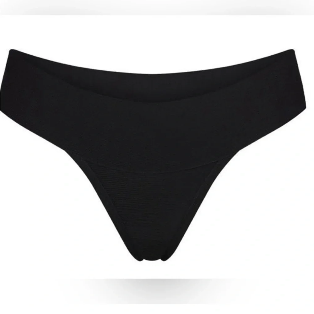 🖤SKIMS SWIM KNIT BEACHWEAR  CHEEKY BIKINI BOTTOMS ONYX S M