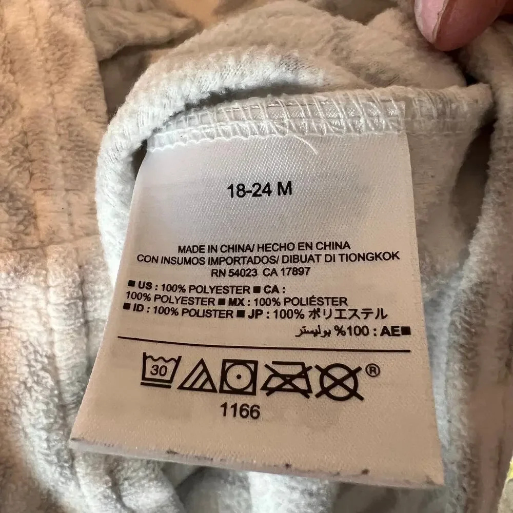 Old Navy toddler gray full zip fleece hoodie Size 18-24 months