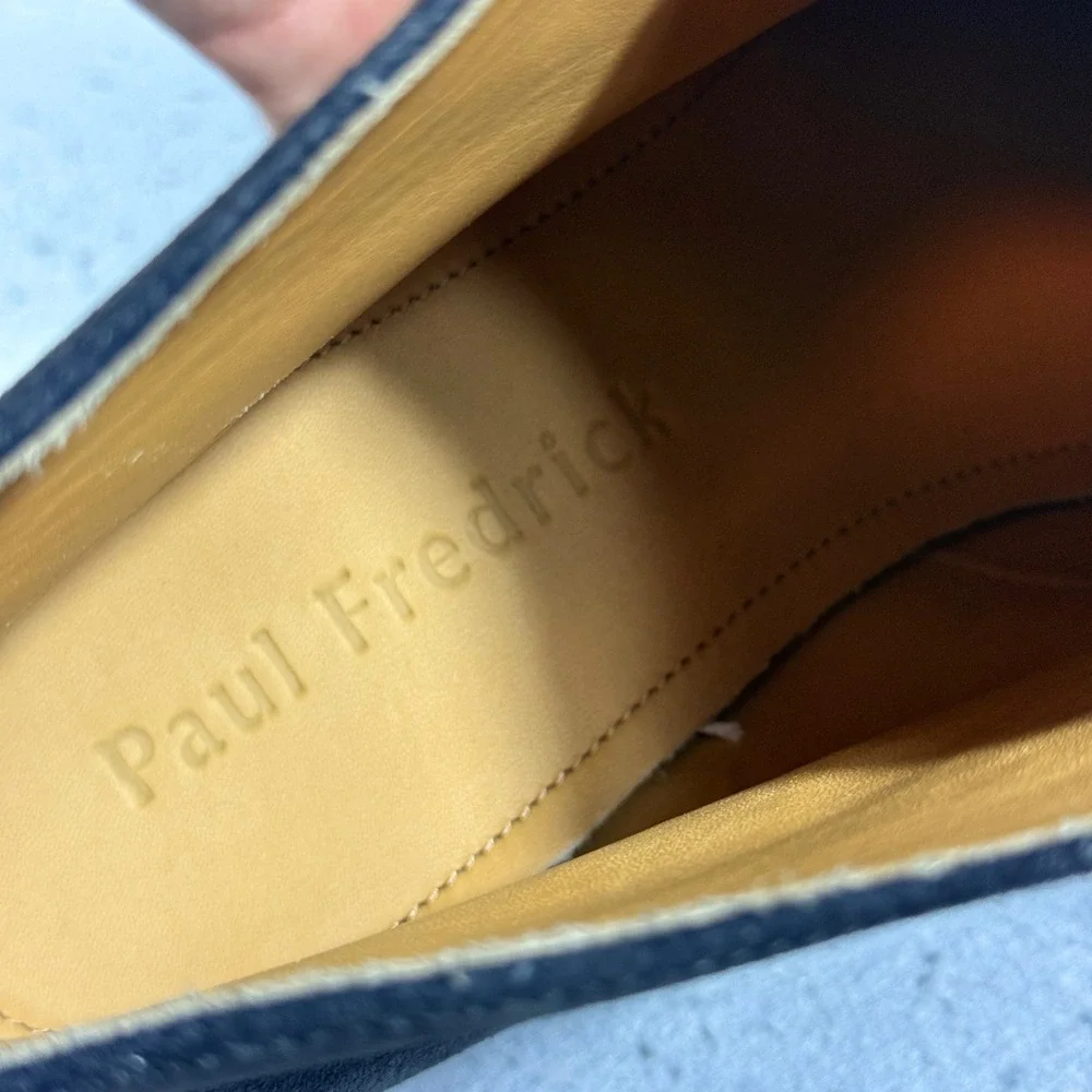 Paul Fredrick Men Grey Leather Chukka Boots Vibram Sole Made in Italy PFS210 8.5