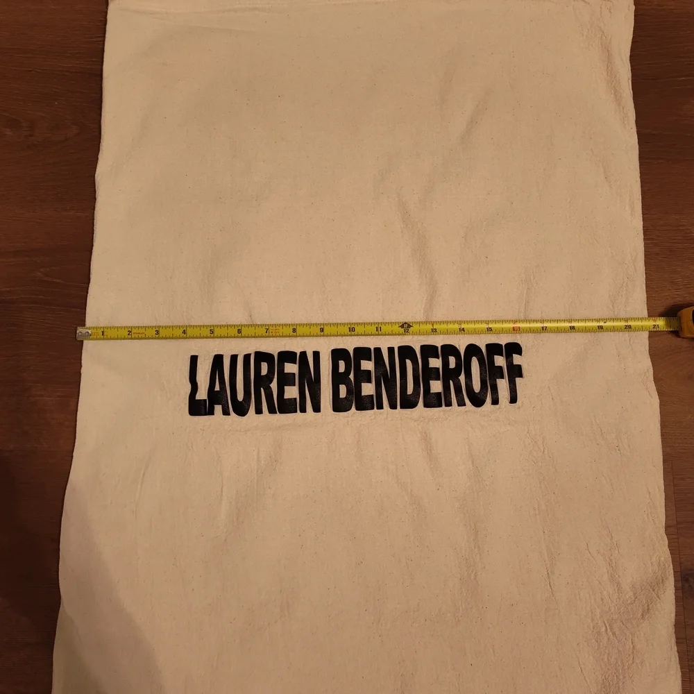 LAUREN BENDEROFF Extra Large Natural Cotton Dust Bag 35