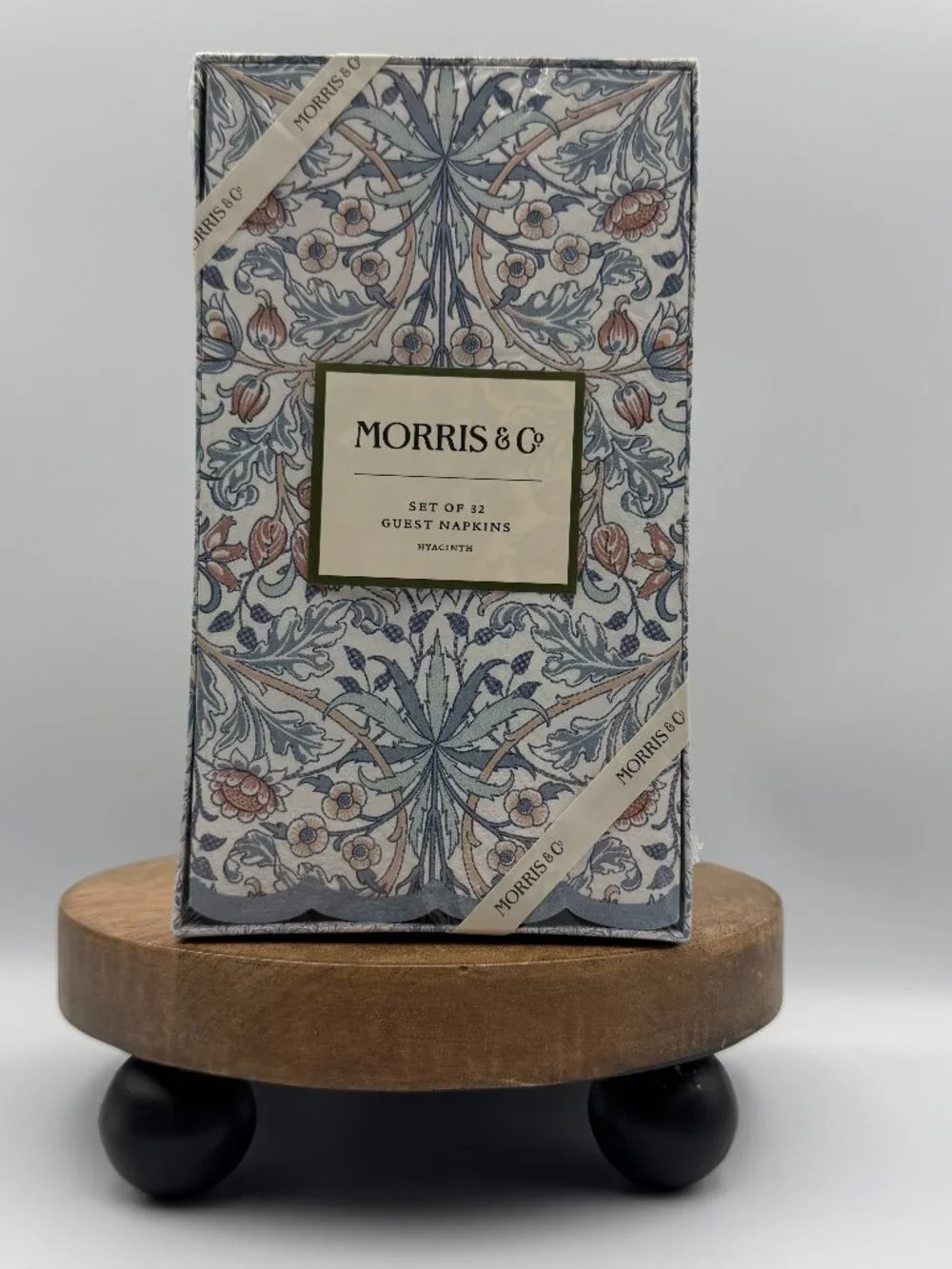 William Morris & Co Hyacinth Blue/Gray Paper Guest Napkins Towels Set Of 32 NIB