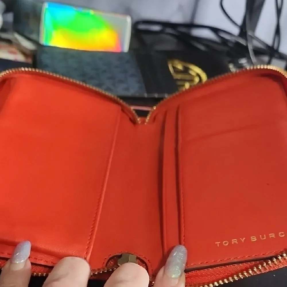 Tory Burch Orange Wristlet with Gold Accent