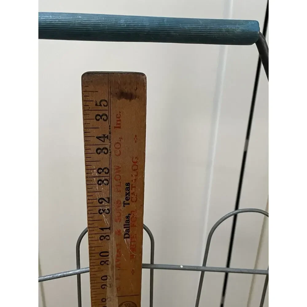 Vintage Folding Shopping Cart French Market Metal Laundry Basket Towel Storage