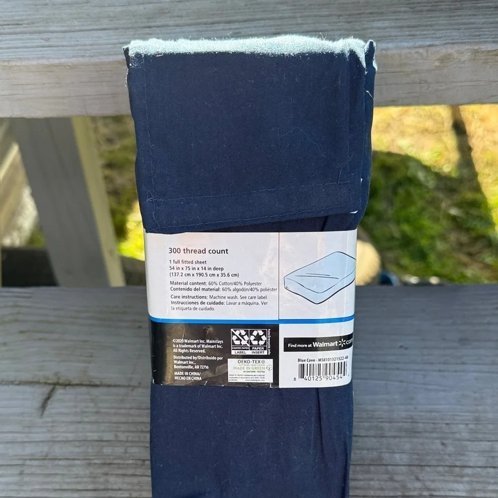 Mainstays Navy Fitted Sheet