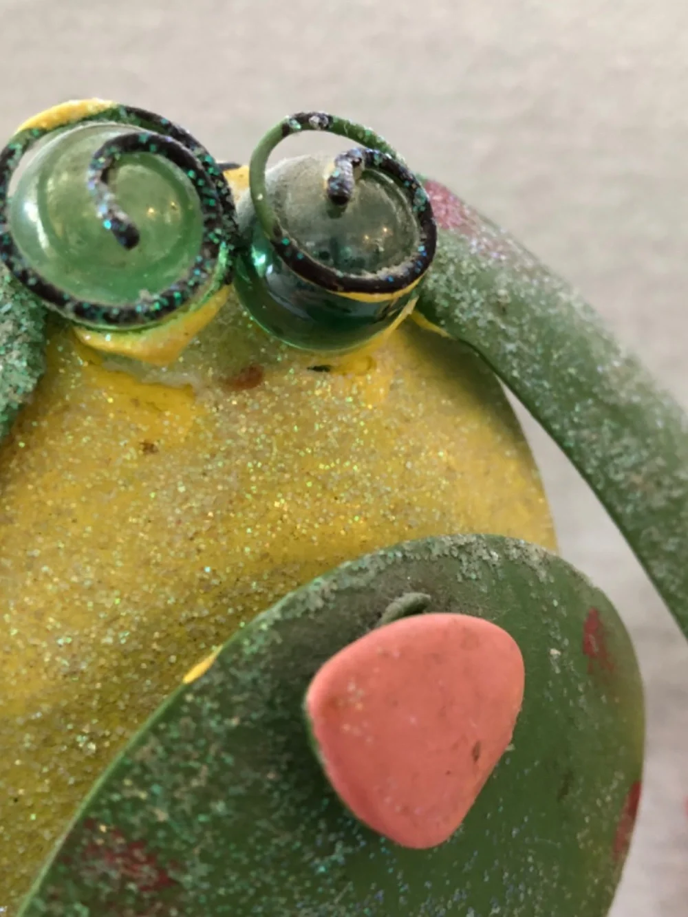 NWOT - Green & Yellow Metallic Dog Sculpture