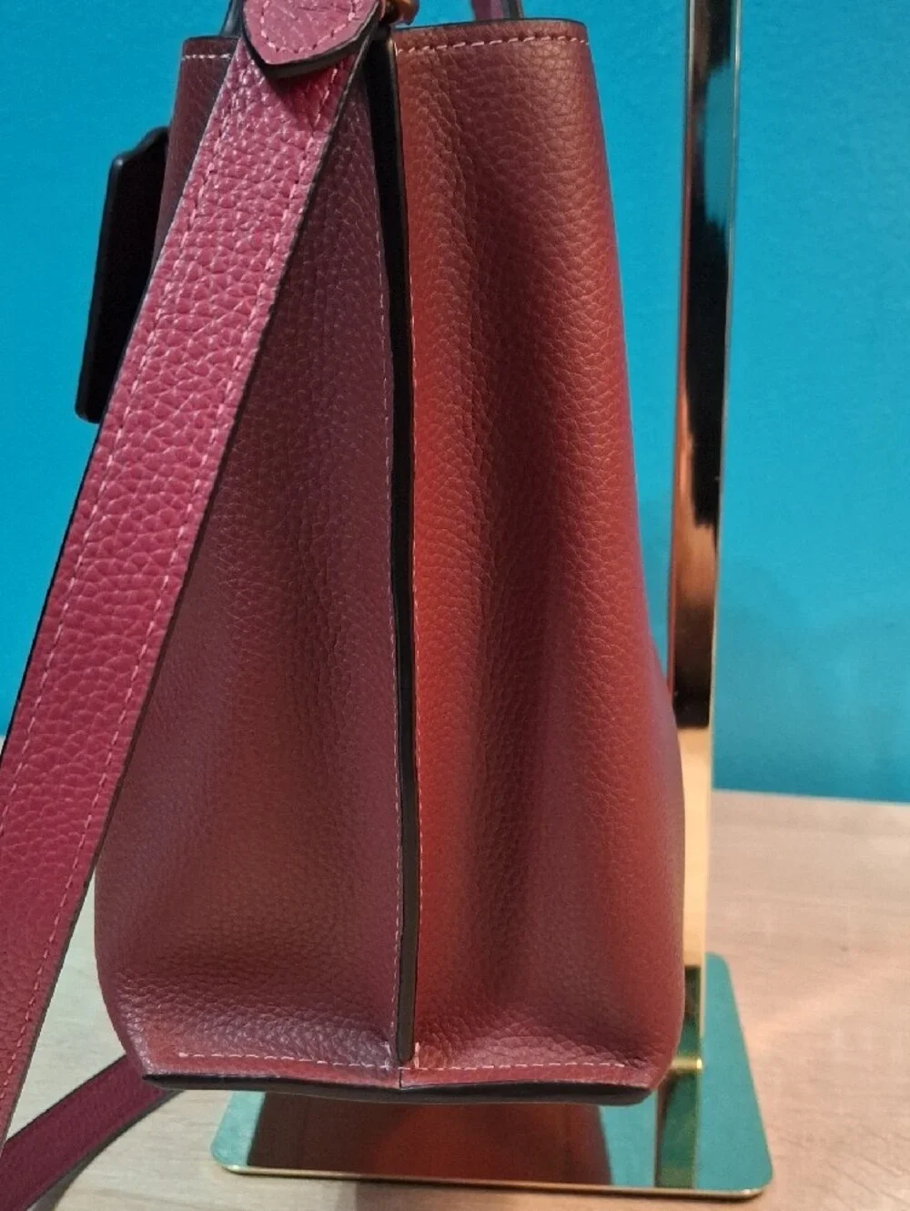 Coach Willow Leather Tote in Wine/berry with Gold Hardware Includes Dust Bag