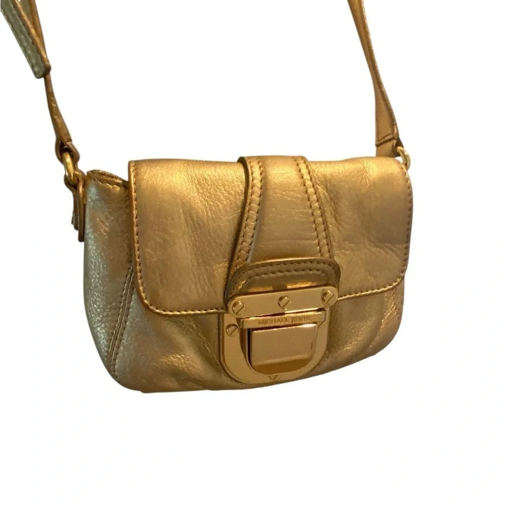 Michael Kors Metallic Gold Sloan Crossbody Bag