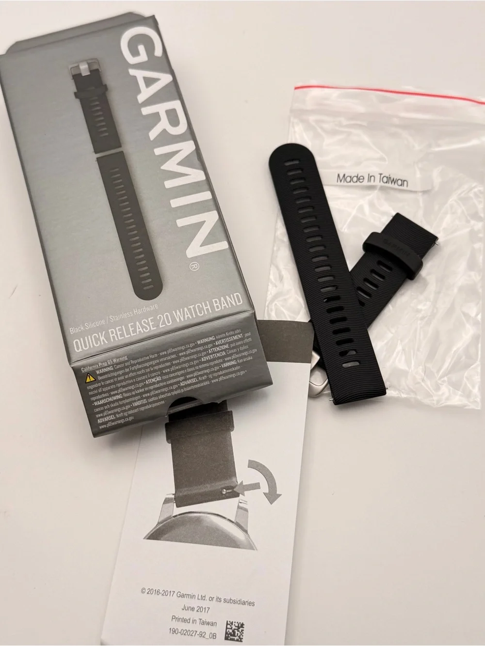 Garmin Quick Release Bands 22 mm Silicone Black with Slate Hardware