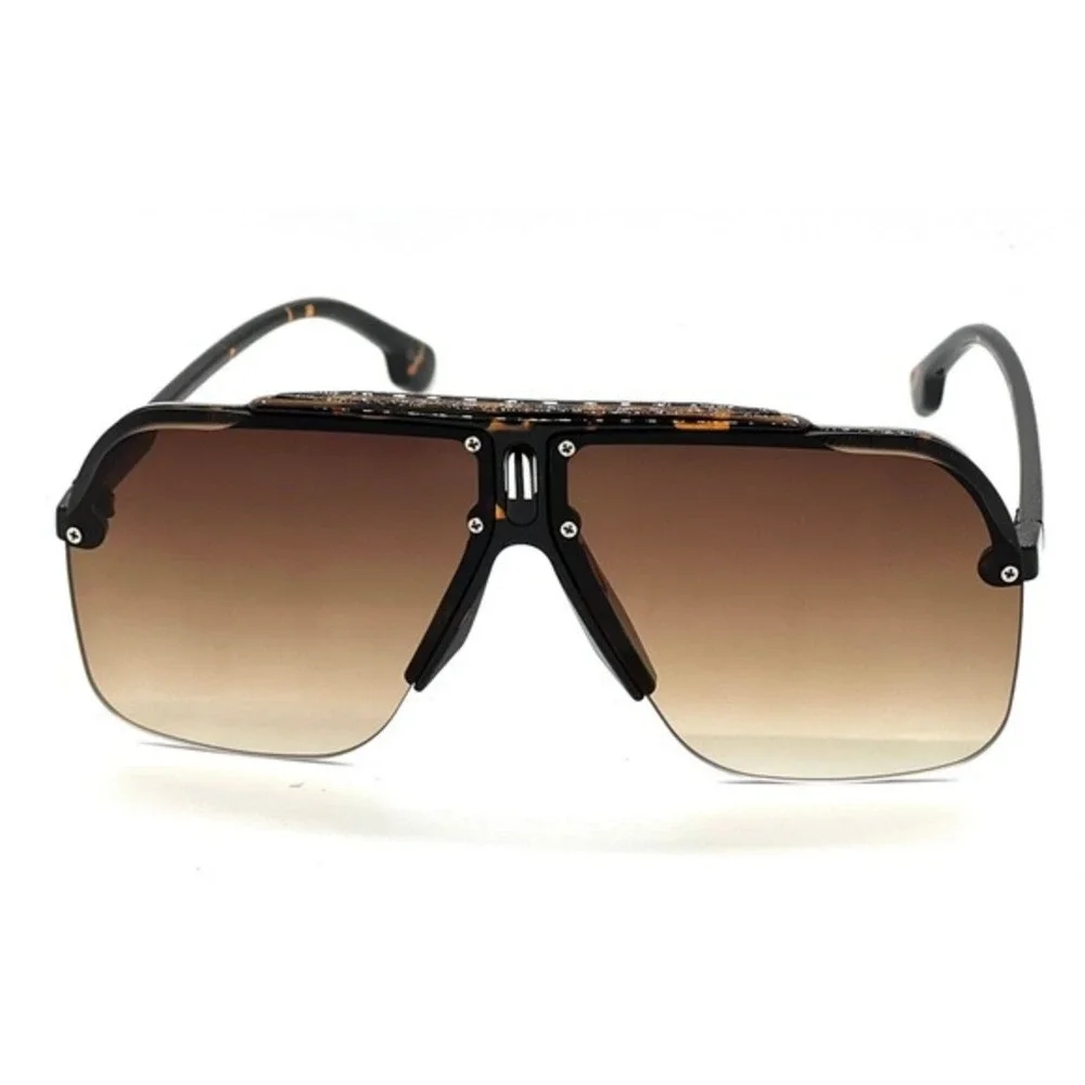 Women Sunglasses Square Frameless Retro Brown Lens Classy Luxury‎ Shades Lentes
