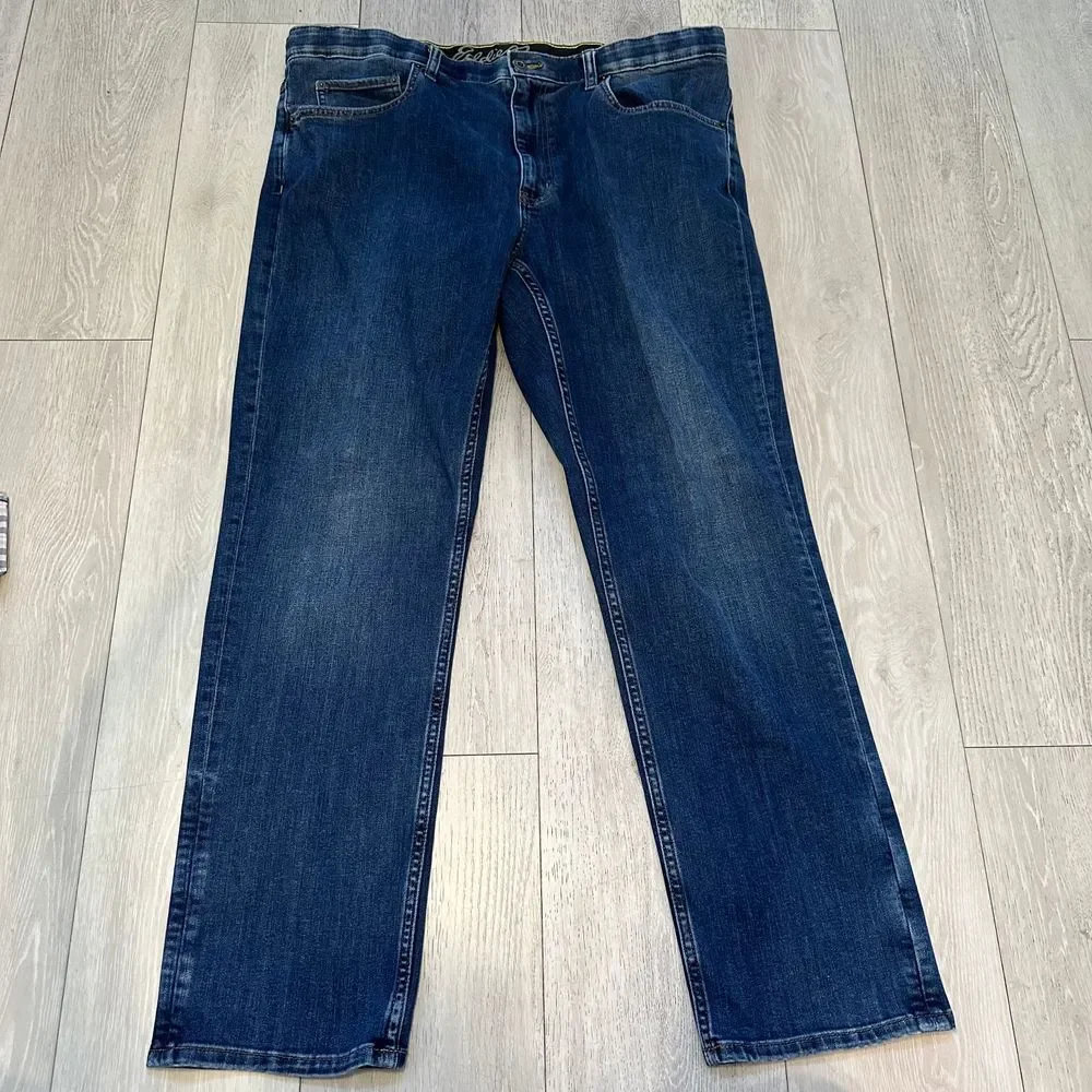 Eddie Bauer dark wash men's straight‎ leg cotton blend denim jeans size 38 x30