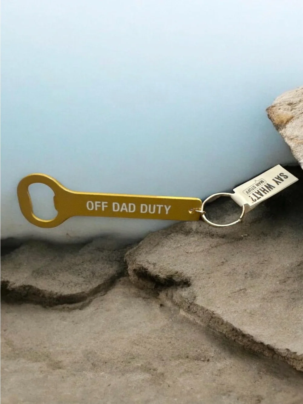 Off Dad Duty Gold Bottle Opener Keychain 1317
