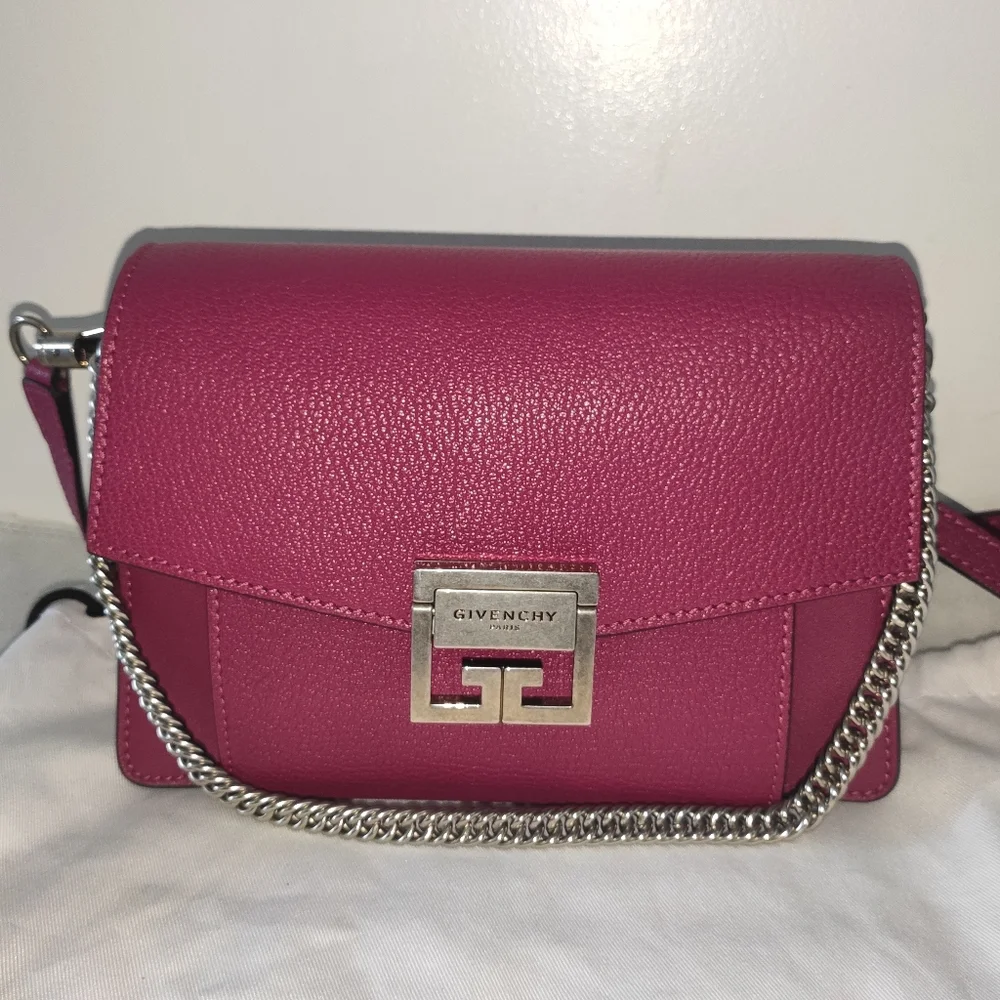 Givenchy GV3 Small Goatskin Shoulder Bag Orchid