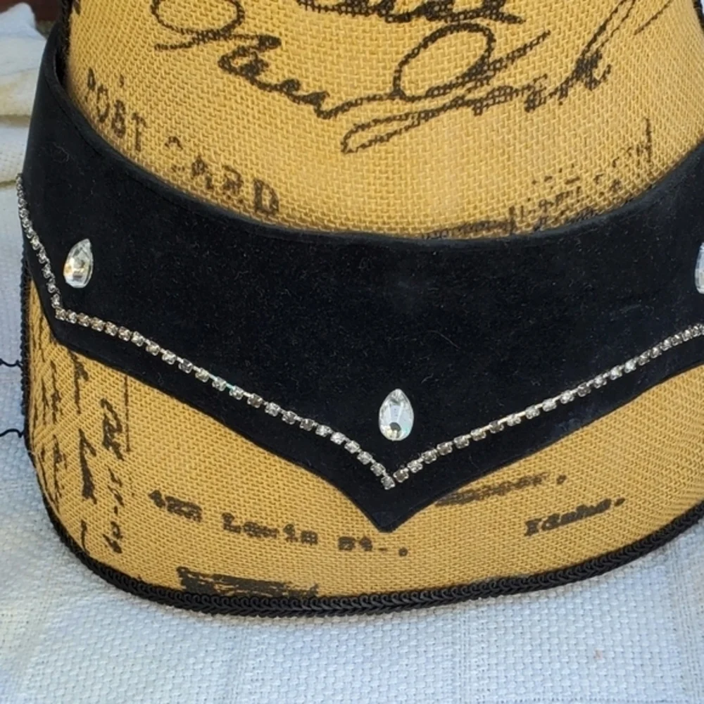 Vintage BlackVelvet Wide 80s bling belt‎ L
