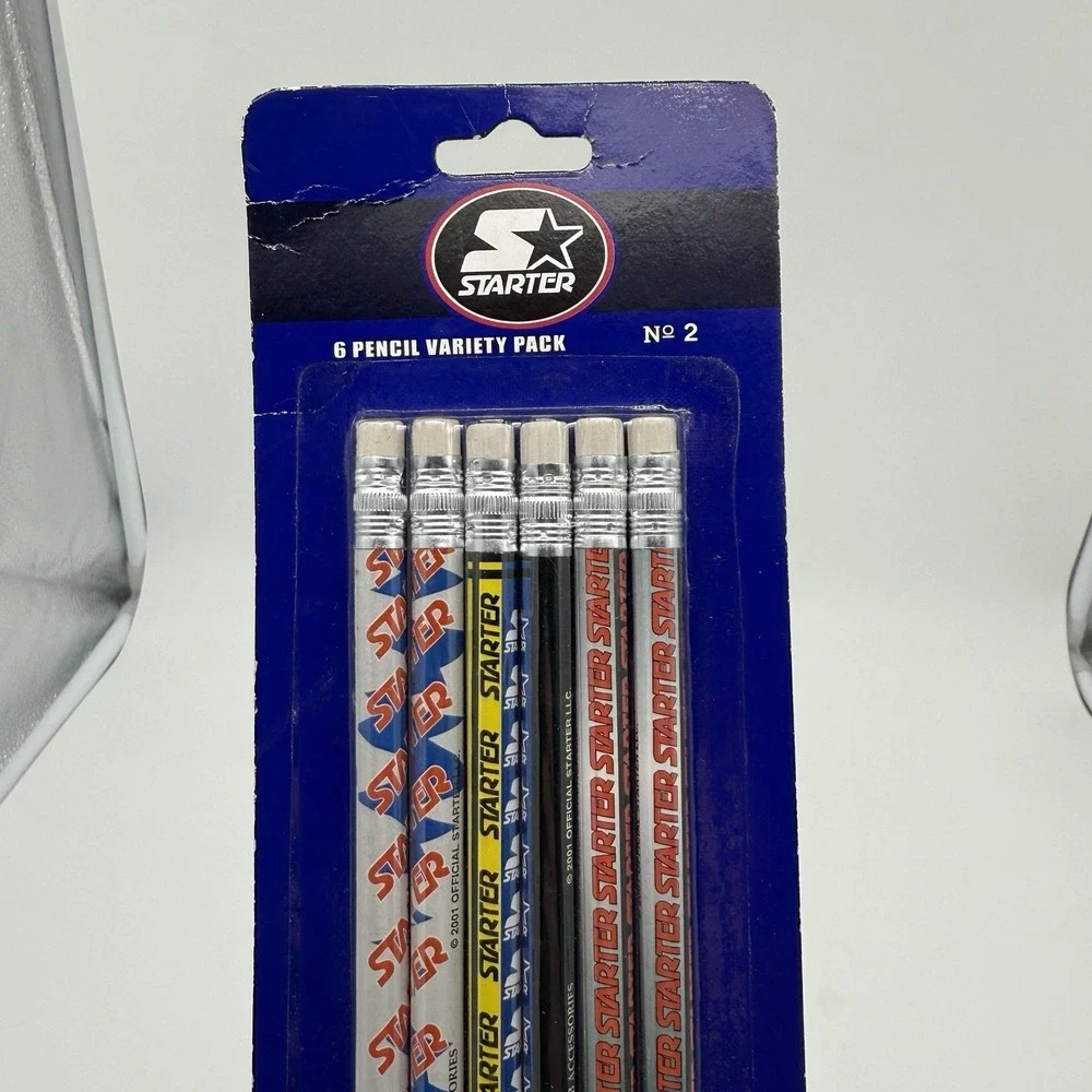 Vintage Starter #2‎ Pencils 6 Pack Metallic Logo NIB 2001 Y2K School