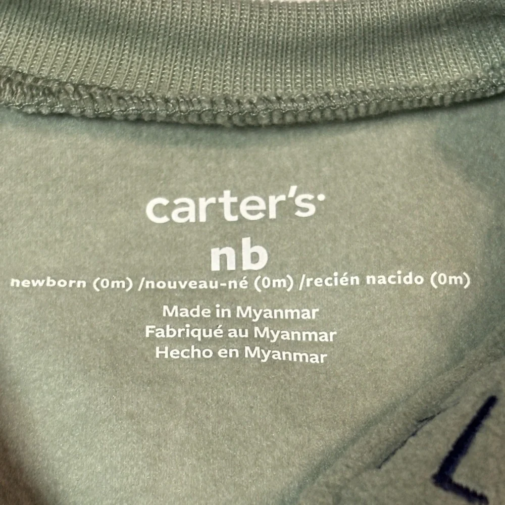 Carter's Little Brother Helicopter Footed Sleeper Green and Navy NB NWT Cozy