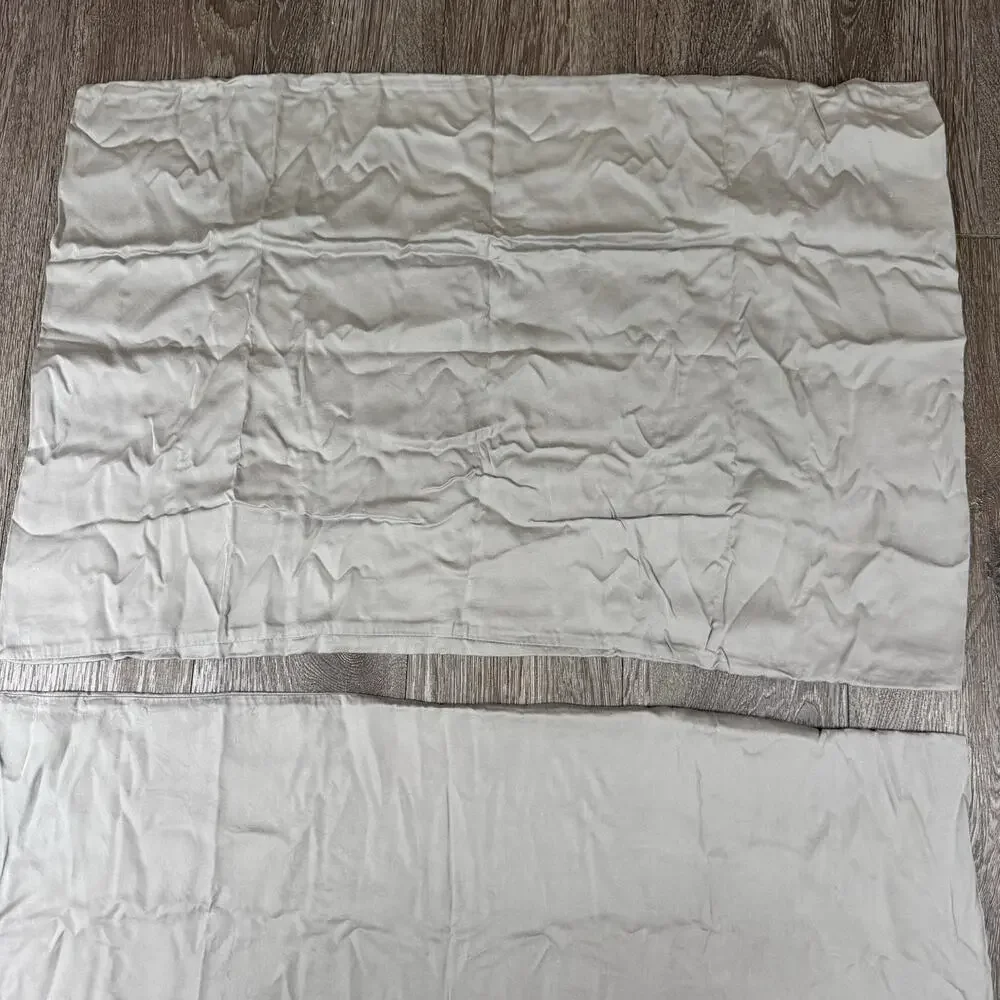 Ettitude Organic Bamboo Queen Flat Sheet 2 Pillowcases Gray Sateen Luxurious