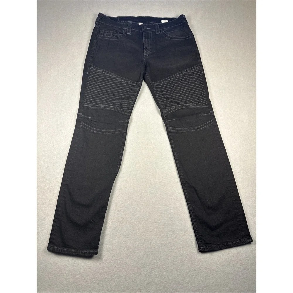 Mens True Religion Black Jeans‎ Mens size 36 Moto
