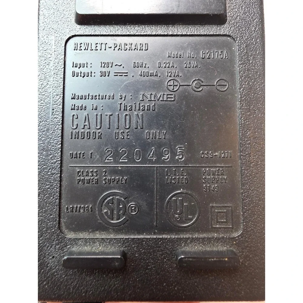 HP Hewlett-Packard C2175A AC Adapter Power Supply 30V 400mA‎ 9100-5124 E1