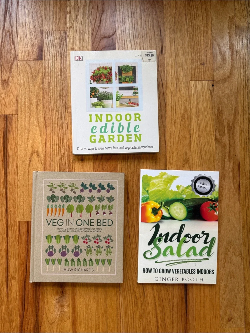 Indoor Edible Garden, indoor salad, veg in one bed book bundle