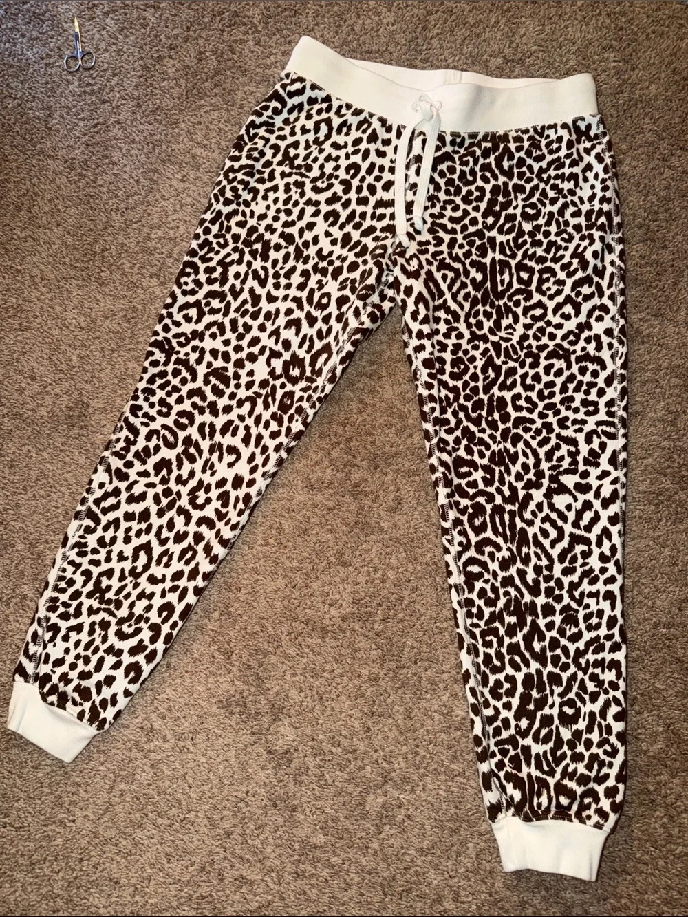J.Crew Vintage Fleece leopard joggers size S