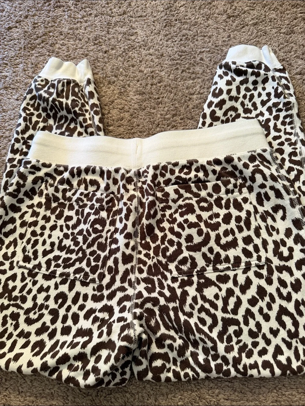 J.Crew Vintage Fleece leopard joggers size S