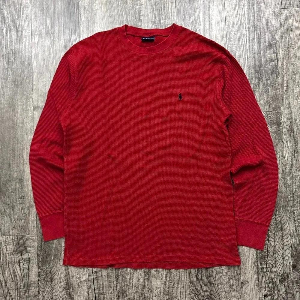 Polo Ralph Lauren Sleepwear Waffle Knit Thermal Shirt Red XL