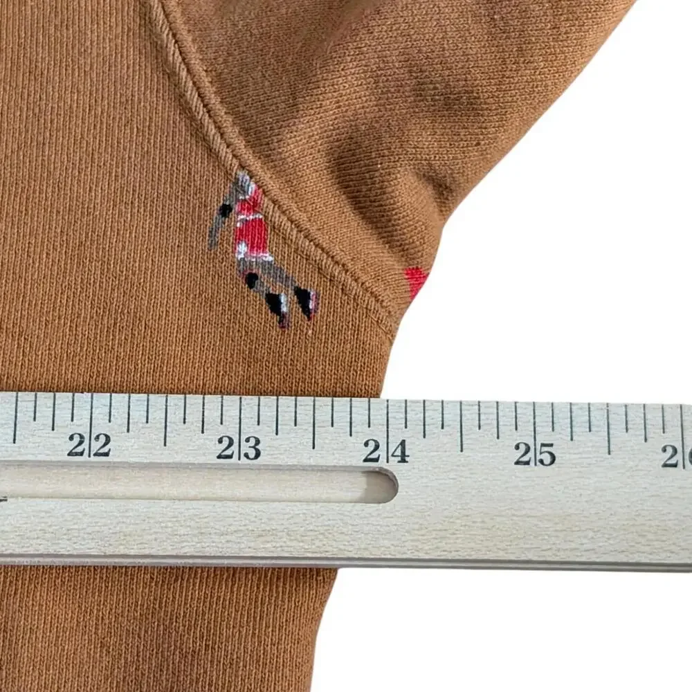 Jordan Hoodie‎ Mens XL Brown Allover Embroidered Jumpman Pullover Sweatshirt