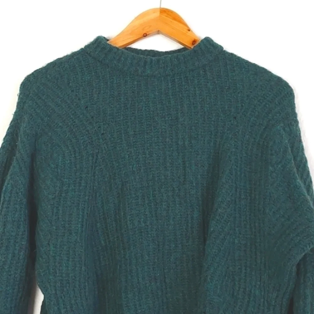Anine Bing Jolie Pointelle Knit Sweater Green Size XS
