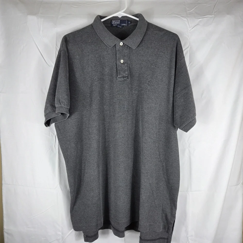 Polo Ralph Lauren Mens XL Charcoal Gray Short Sleeve Cotton Polo Shirt Classic