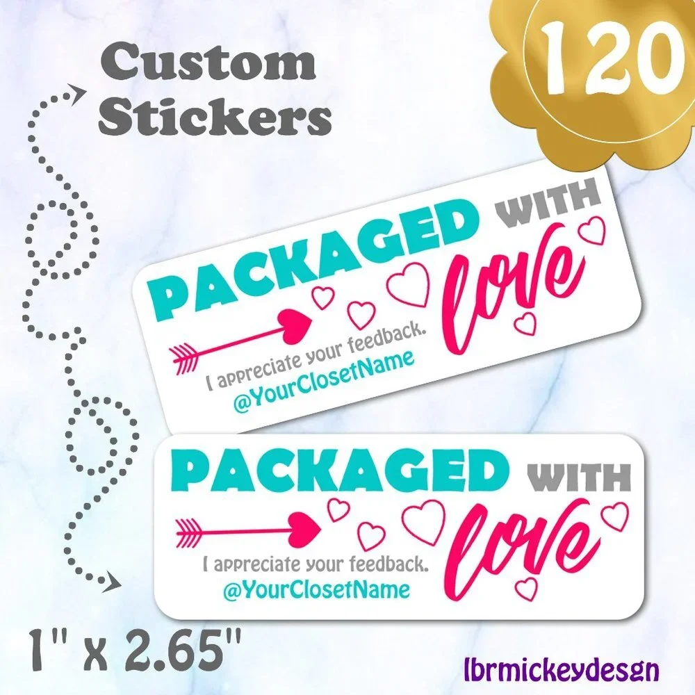 120 Thank You Stickers MATTE PAPER