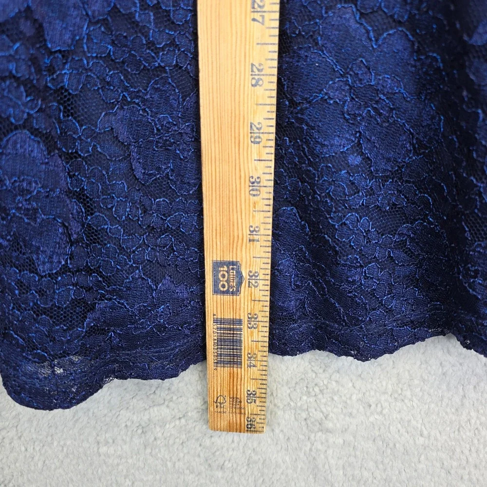 Trixxi Dress Womens XS‎ Blue V Neck Lace Overlay Keyhole Back Cocktail Night Out