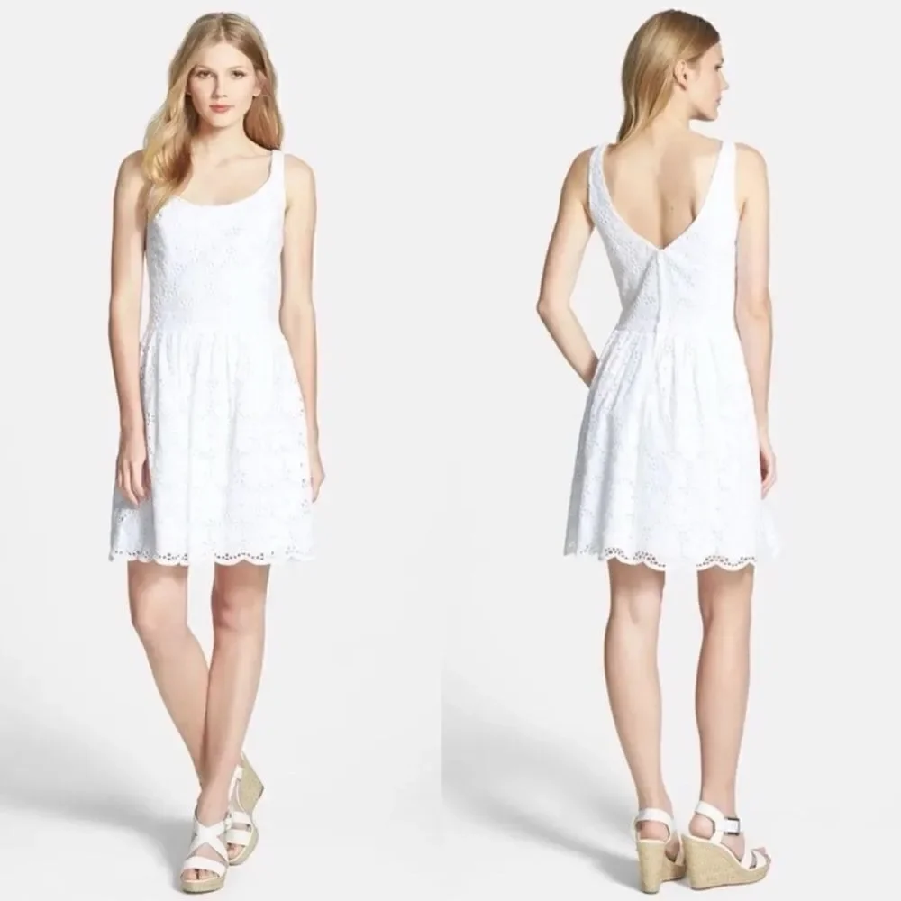 Lilly Pulitzer Calhoun Scoop Neck Resort White Charleston Eyelet Dress NWT 6