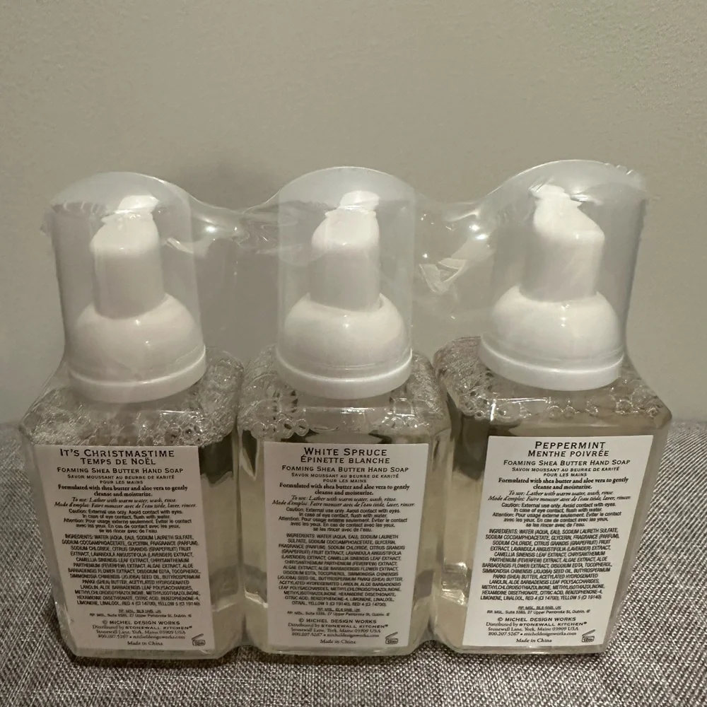 Michel Design Works CHRISTMAS Collection Foaming Shea Butter Hand Soap 3 Pack