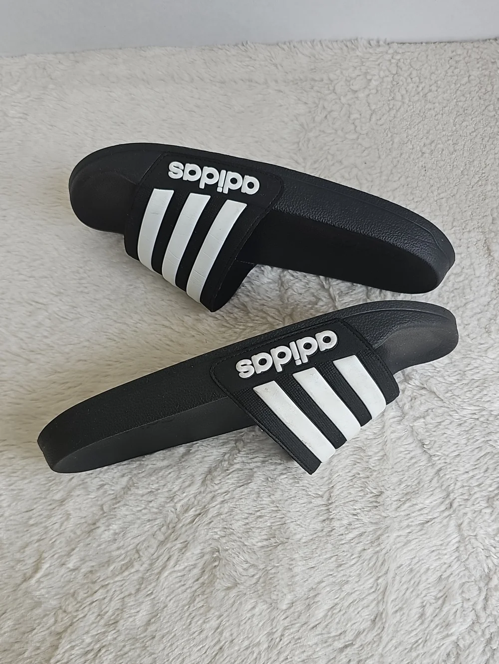 ​adidas Classic 3-Stripe Slide Sandals Black White NWOT Men's Sz (6)  M