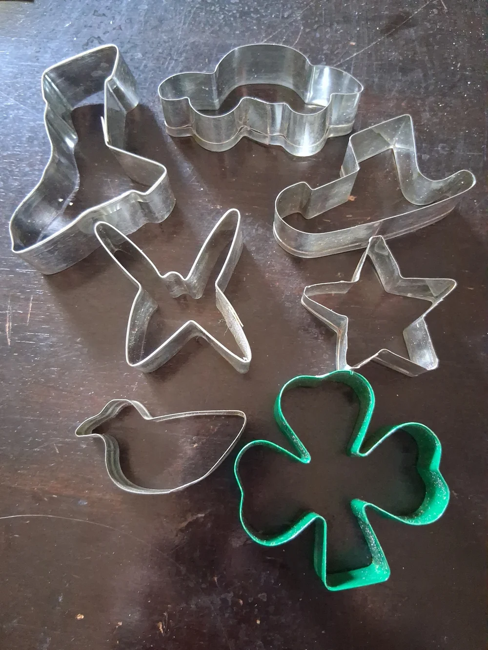 Lot Of Seven Cookie Cutters. Six Vintage One New